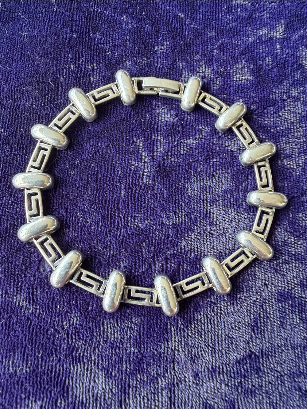 Vintage silver link bracelet  Versace / Greek key style